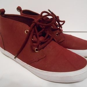 Old Navy Maroon Tie Booties Womens 7 GC